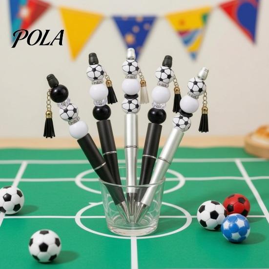 Creative Pen Making Crafts Beaded Ballpoint Kit, with Sports Beads DIY Craft Theme Pens Writing Stationery, for Football Fans Kids And Students School