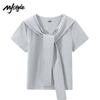 MJ STYLE Women's Short Sleeve Sailor Collar T-shirt