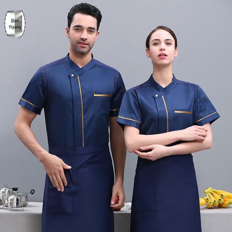 Unisex Short Sleeve Chef Uniform M синий