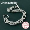 Classic 925 Silver Bracelet Double Link Bracelet For Women Men Jewelry Gift