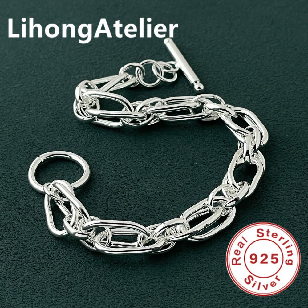 Classic 925 Silver Bracelet Double Link Bracelet For Women Men Jewelry Gift