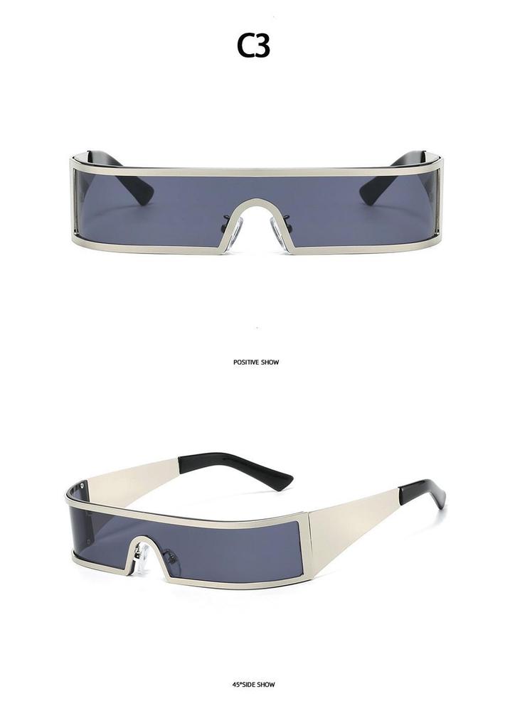 Futuristic Integrated Mirror Design Sunglasses – Trendy European & American Street Style Sun Protection.