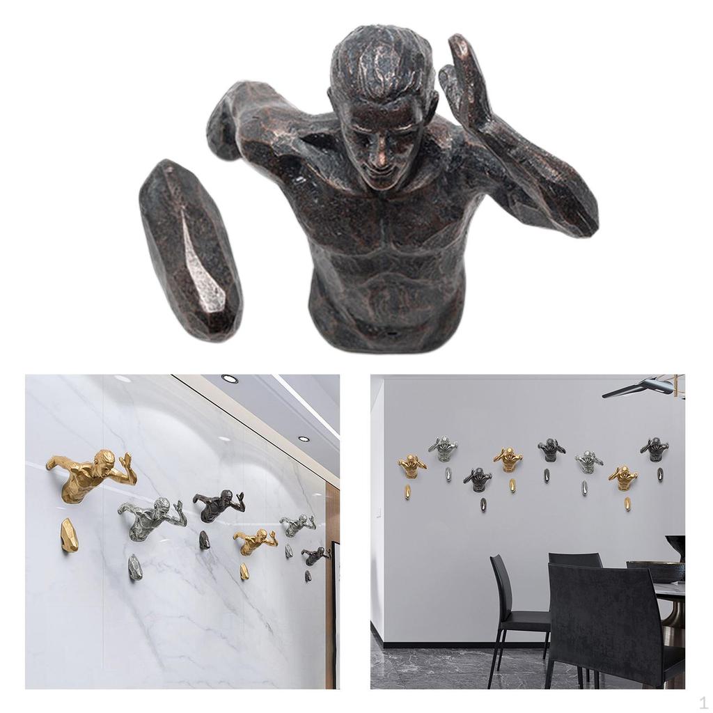 Retro Resin Figurine Background Statue Wall Home Decor