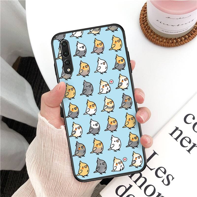 YNDFCNB Chubby Cockatiels Parrotlets Hello Parrot Bird Phone Case for Huawei P30 40 20 10 8 9 Lite Pro Plus Psmart2019