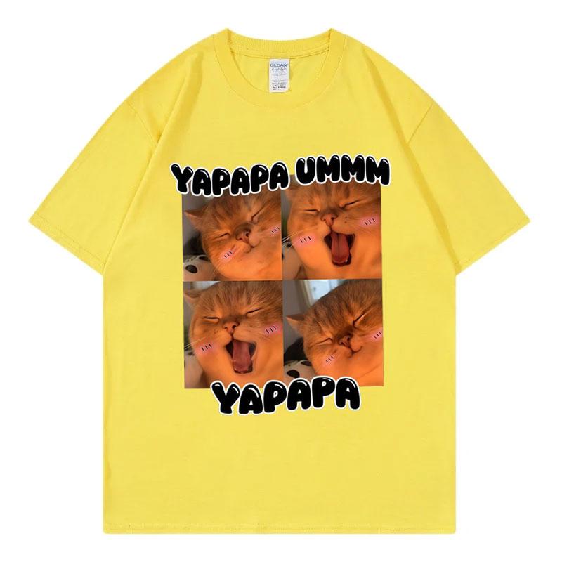 Yapapa Ummmm Funny Cat Meme Tshirts Fashion Cute Short Sleeve Tshirt Unisex Unisex Casual 100cotton T Shirts Summer Streetwear