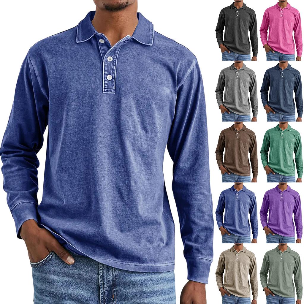 Men'S Knitted Shirt Street Casual And Fashionable Long Sleeved Top