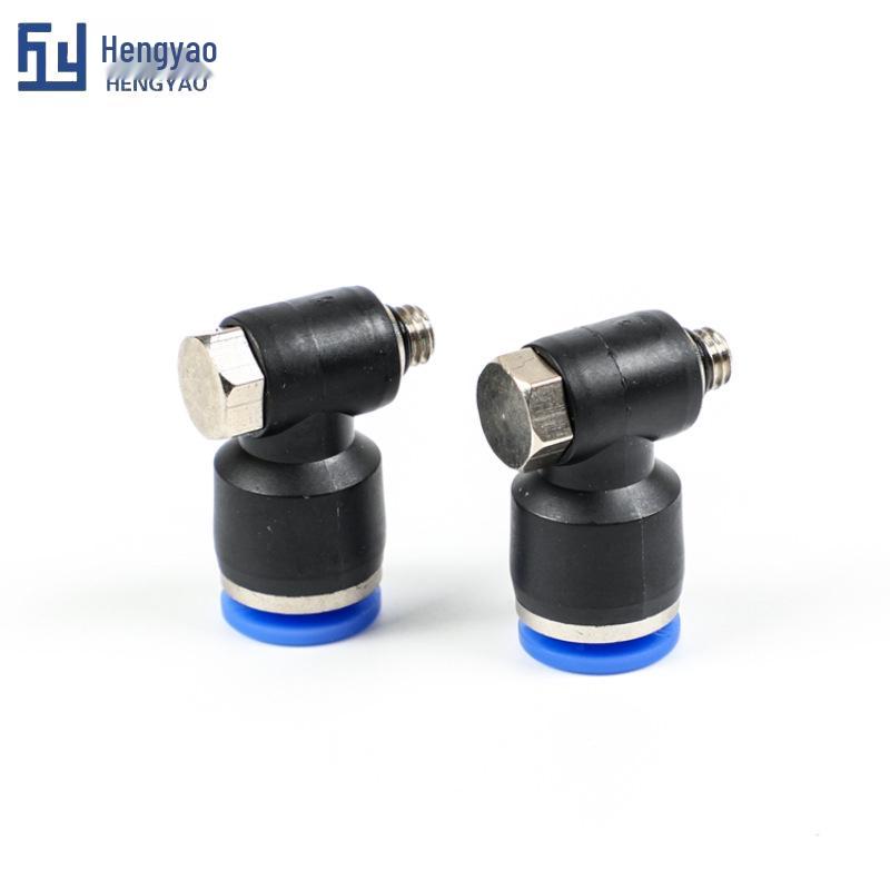 Pneumatic Air Hose Quick Connect External Hex Fittings, PH4/6/8-02/03MM Copper Right Angle Elbow