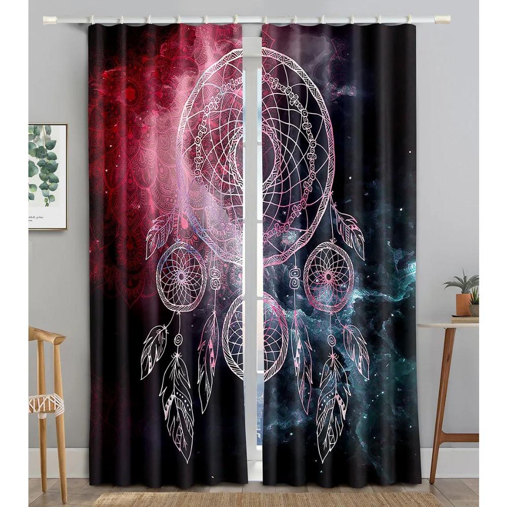 Ready-made Luxurious Dream Catcher Lightweight Window Panel Drapes For Kids Bedroom Living Room Bathroom Kicthen Door Hall Home2Pieces On Sale