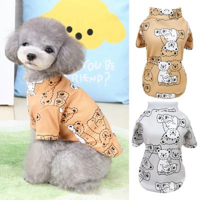Huisdier Zomer T-shirt Cartoon Mouwen Twee Print Korte Ademende Decoratieve Benen Zachte Trui Machinewasbaar Puppykleding Dierbenodigdheden