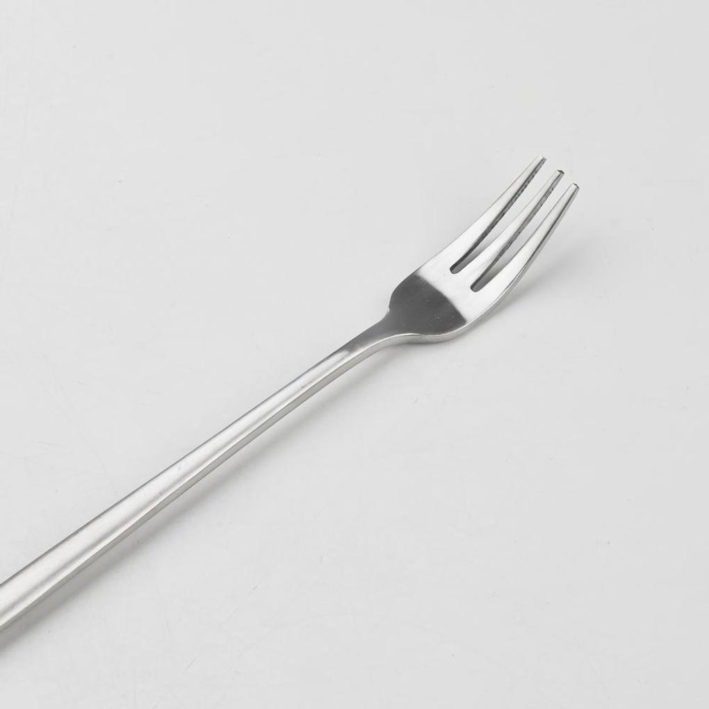 Abella matte stainless steel long tea fork silver