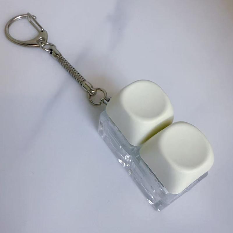 LED Mechanical Keyboard Button Clicker Keychain Click Switch Portable Office Stress Toy