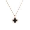 Titanium Steel Necklace Women's 18k Rose Gold Diamond Four-leaf Clover Pendant Niche Light Luxury Black Shell Clavicle Chain Temperament Neck Chain