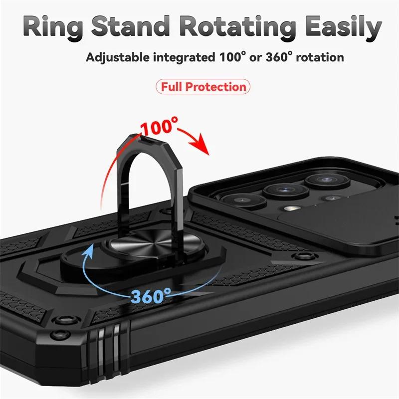 For Samsung Galaxy A14 A24 A54 A34  A05 A05S A15 A35 A55  A26 A36 A56 Case Ring Holder Shockproof Coque Lens Protect Cover
