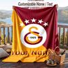 Flannel Blanket Galatasaray FC Print Custom Name Text Soft Throw for Sofa Bed