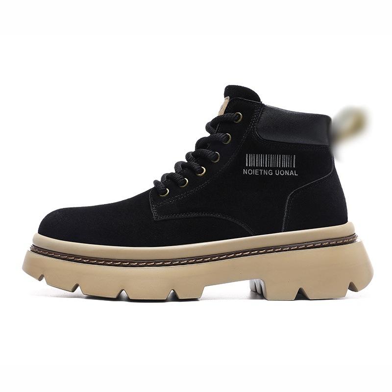 Autumn and Winter New Men's Martin Boots Thick-soled Heightening Outdoor Sports Tooling Shoes Retro High-top Lace-up Trendy Boots