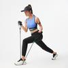 Li Ning Fitness Series Casual Simple Solid Color Comfortable Letter Mid Waist Tapered Knit Sports Pants Women pants Black AYKV090-1