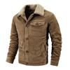 Men's Plus Size Fleece-Lined Corduroy Cotton Jacket - Casual and Loose Fit