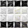 New Black White Marble Texture Cushion Cover 30X50/40X40/45X45CM Ultra Soft Lumbar Pillowcase Sofa Seat Throw Pillows Decor Home