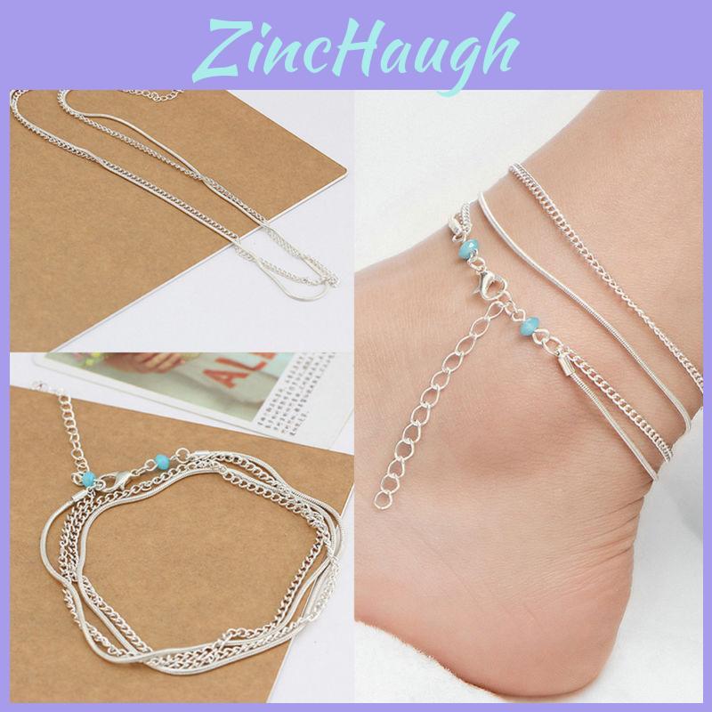 Elegant Women Turquoise Charm Anklet With Beautiful Beach-foot Jewelry Design