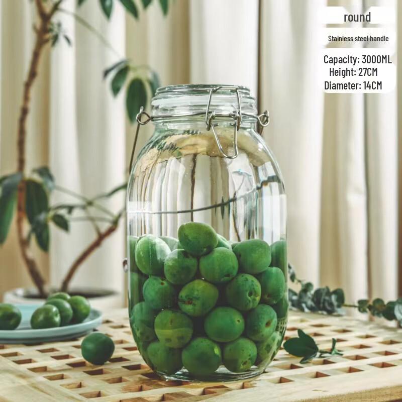 ZISIZ Большая стеклянная банка для хранения с ручкой
