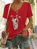 2026 New Summer Women's Fashion T-Shirt Short Sleeve 3D Cat Print Top Tees V-Neck Casual Woman Graphics Clothes Women's Clothing