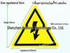 10cm Electrical Hazard Warning Sticker - PVC Triangle with Adhesive Backing