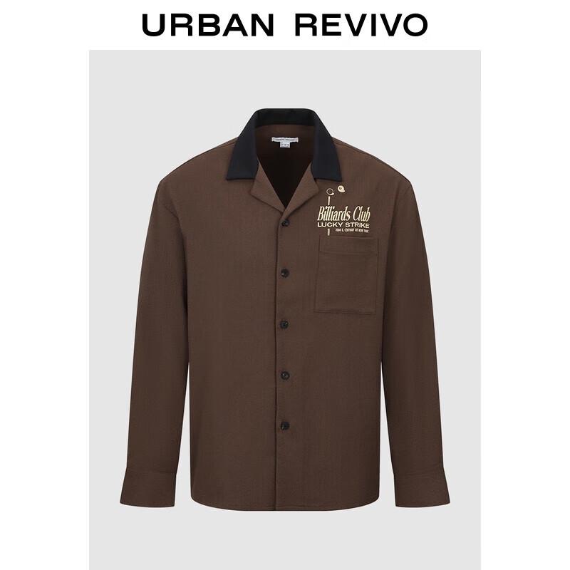 UR Men s Vintage Embroidered Loose Open-Front Shirt M