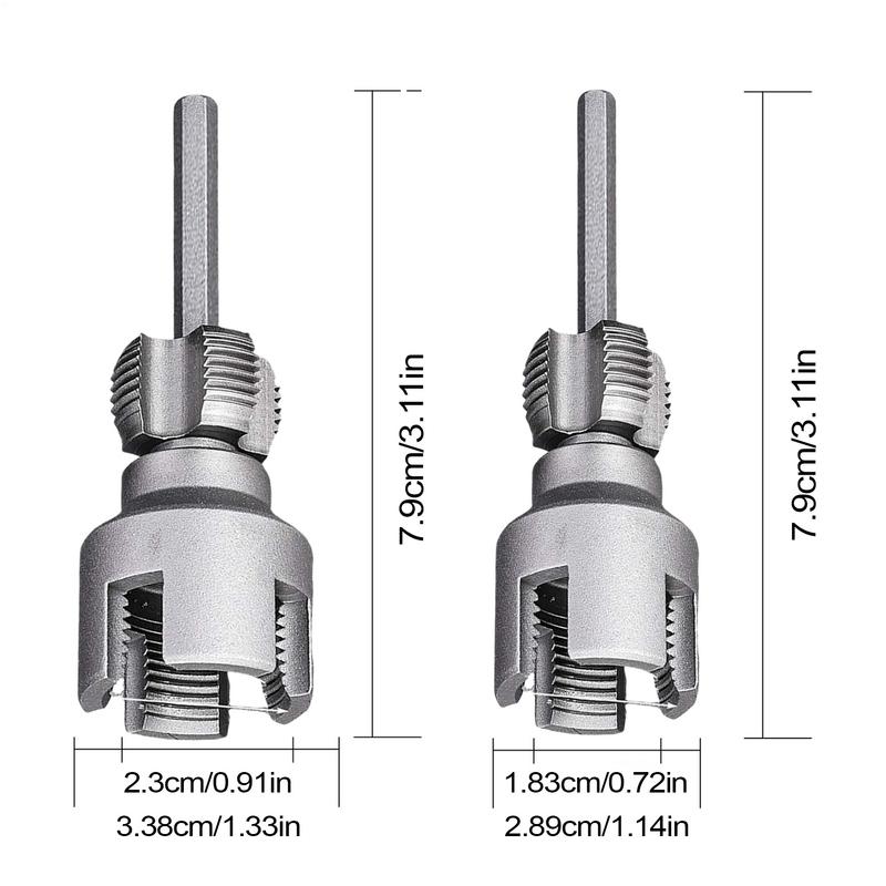 Electric Drill Compatible PVC Pipe Threader Kit PVC Pipe Threader with 2 Dies 1/2" 3/4"  PVC Thread Maker Tool Pipe Threader