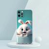 A Cute Rabbit With A Purple Hat Phone Case for iPhone 16 15 14 13 12 Pro Max Transparent for iPhone 11 Pro Max 7 8 Plus XS Bags