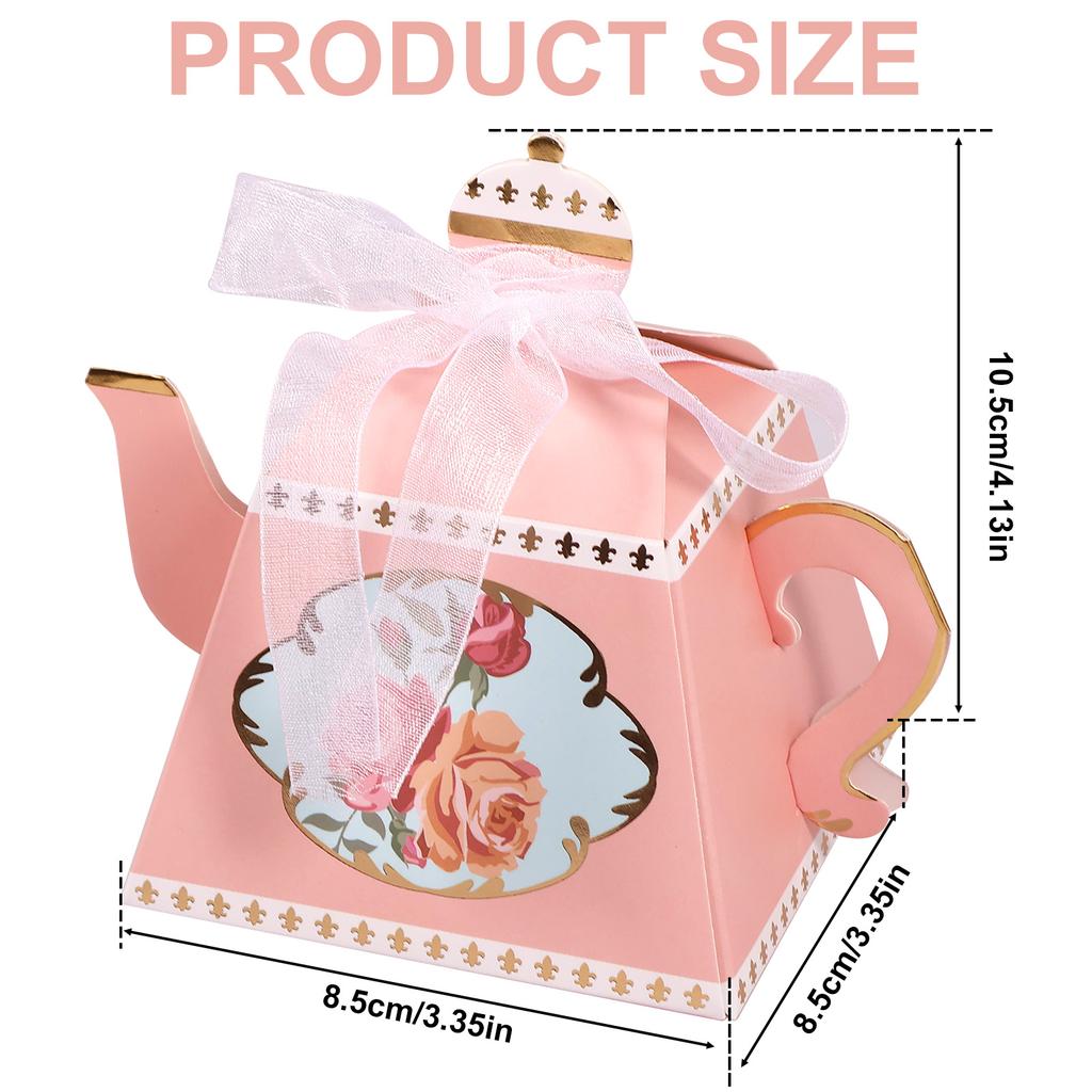 50/100Pcs Teapot Gift Boxes Cute Cookie Candy Box Mini Paper Present Bags Wedding Bridal Birthday Christmas Decor Party Supplies