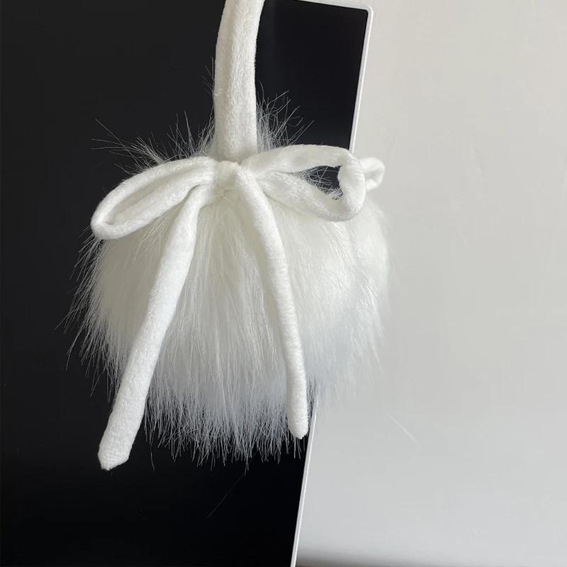 

Милые зимние наушники с бантом в японском стиле, белые длинные бархатные наушники с бабочкой, головные уборы для девочек, наушники EarWarmth для верховой езды