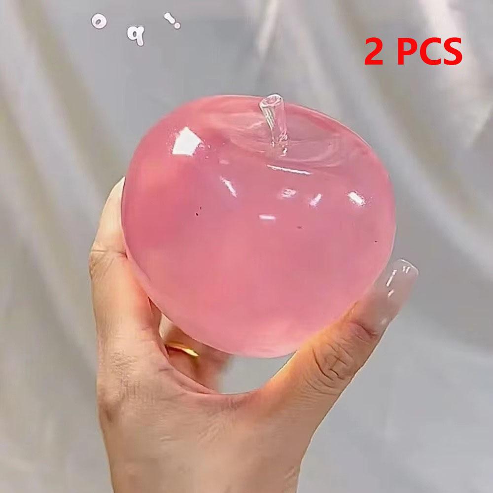 Apple Squeeze Toy Stress Relief Ball Squishy Maltose Sensory Fidget Toy Translucent Slow Rebound Cute Delicate for Adults Kids Anxiety Relief