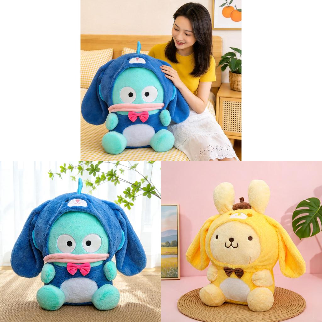 Pom Pom Purin Hangyodon Plush Toy Cartoon Animal Soft Stuffed Doll For Kids And Collectors