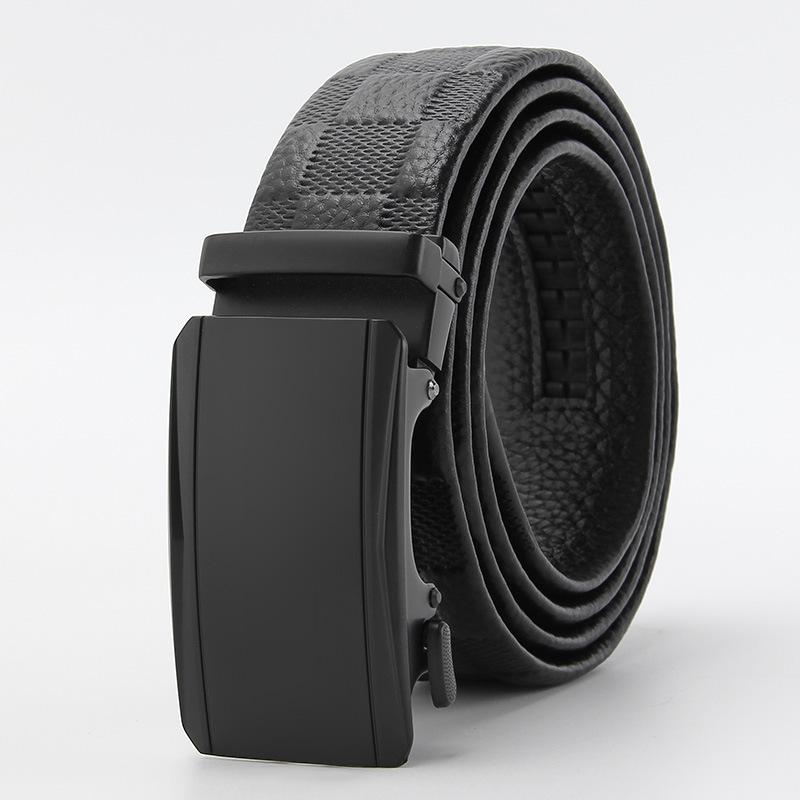 

Ремень с кружевной отделкой нового стиля, с узором личи, мужской, с автоматической пряжкой, деловой и повседневный 110-130cm