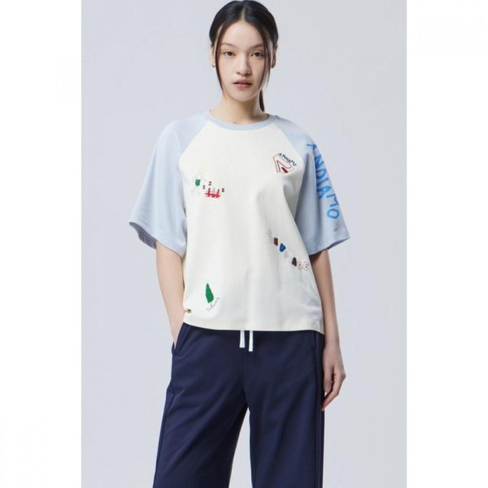 Benetton Embroidered PrinT Raglan T shirT baTs92611