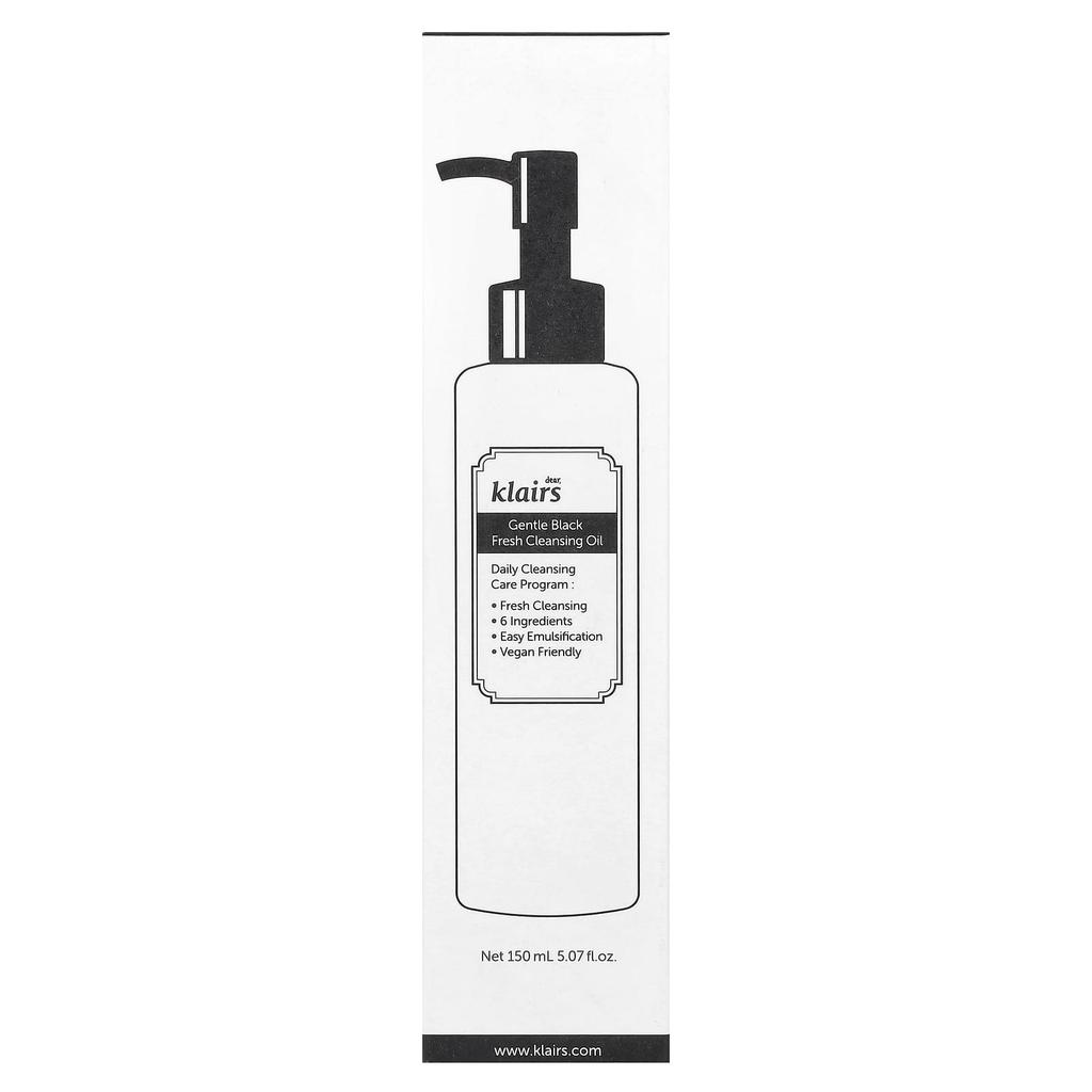 Klairs, Gentle Black Fresh Cleansing Oil, 150Ml(5.07Fl Oz)