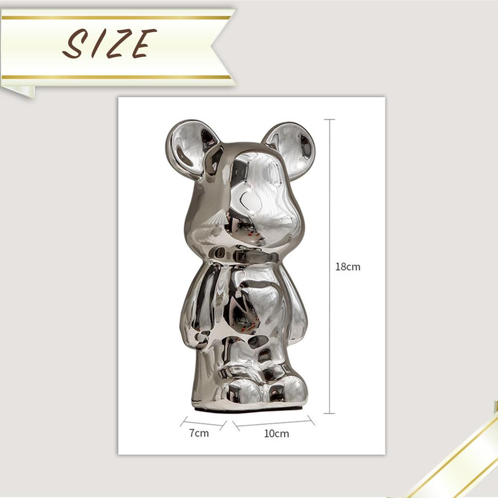 Hyack Nordic Korean Accessory Object, Ornament, Bear, Stylish, Soothing, Cute, (Black) [Used]