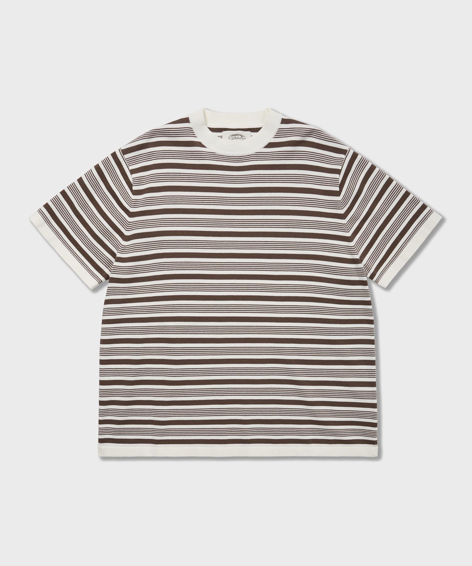 Amphist 70S Multi-Stripe Cotton Knit Brown Brown/Medium