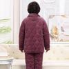 Elderly Women's Winter Coral Fleece Padded Pajama Set