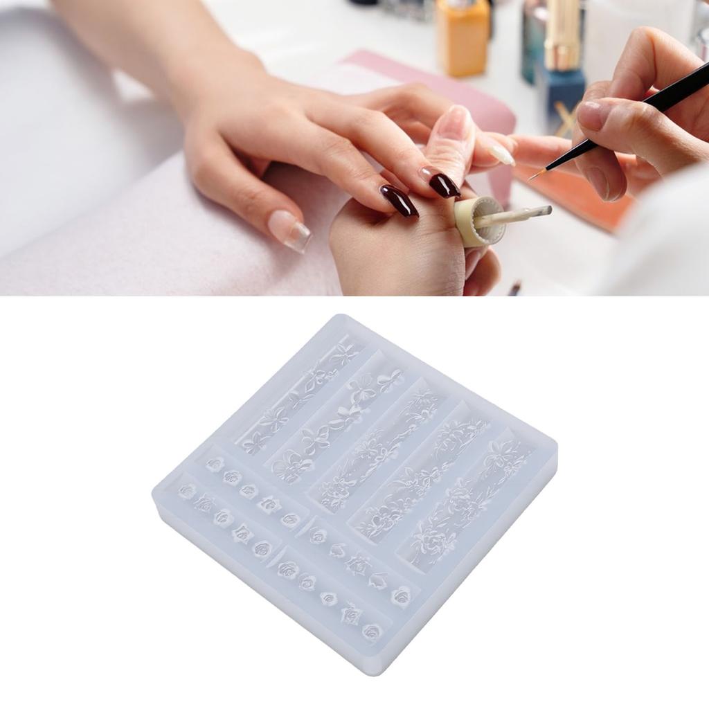 Silikonowa Forma do Zdobień Paznokci Kwiaty Nieprzywierająca Łatwe Wyjmowanie 3D Kwiaty Forma do Paznokci z 40 Wzorami