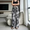 Ice silk wide-leg pants women's summer thin new Chinese ink cool pants high-waisted casual pants trousers women's clothing