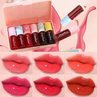 Set da 6 pezzi Lucidalabbra Idratante con Lucentezza Colore a Lunga Durata Astuccio Cartone Animato Kit 6 Rossetti