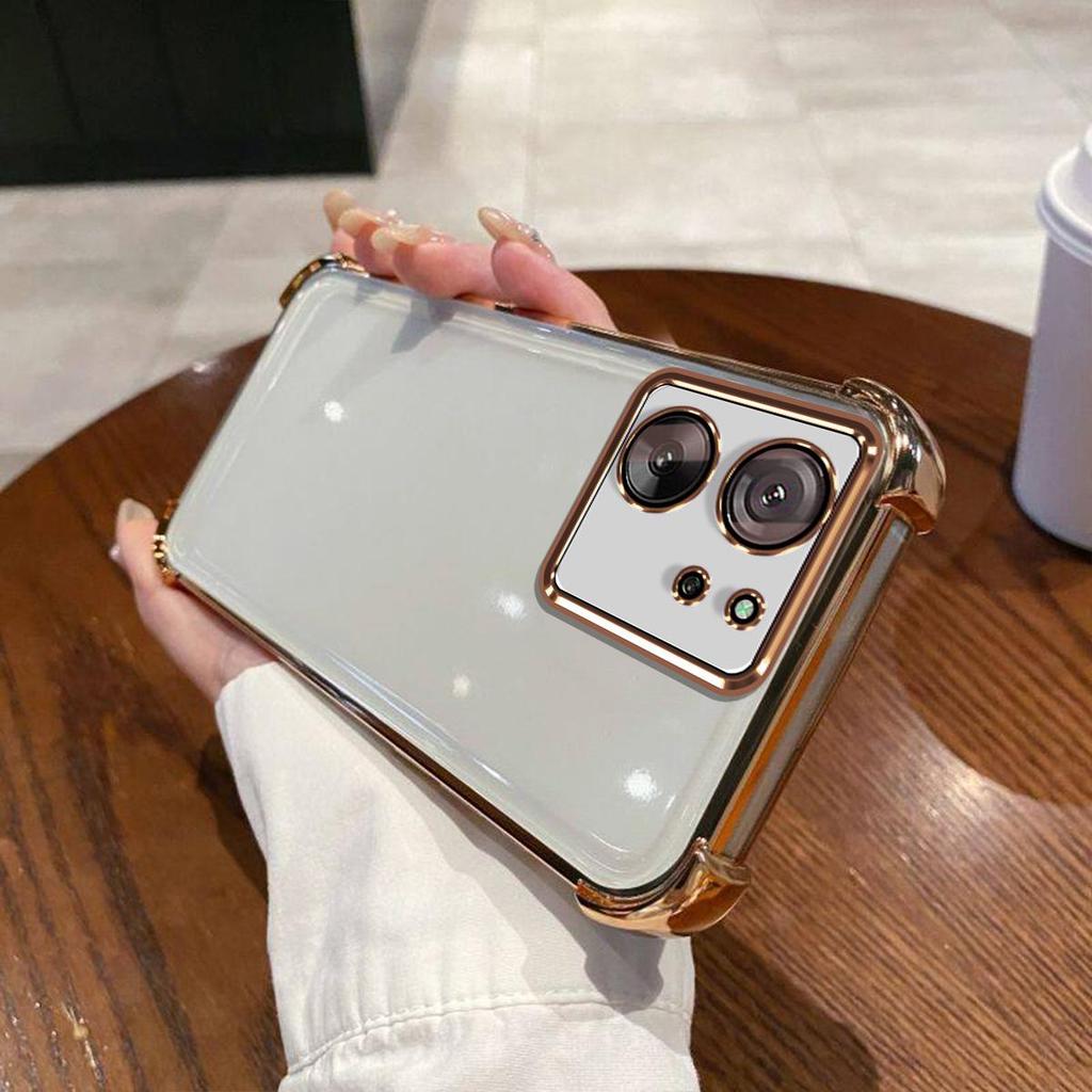 Case for Xiaomi 13T Pro,13T Electroplated Color Border Clear Phone Casing Cover