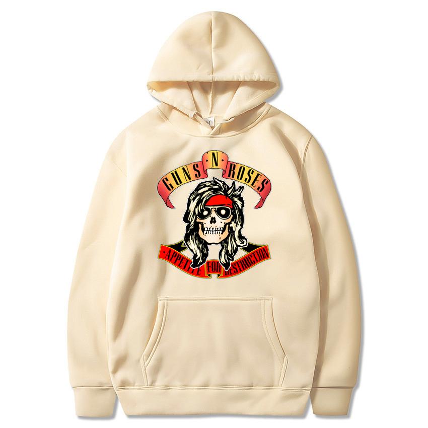 Guns N' Roses Hoodies Musik Hard Rock Band Schädel Druck Streetwear Unisex Frauen Mode Übergroßen Sweatshirts Hoodie HipHop Pullover