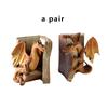 1 paire de serre-livres en résine en forme de dragon, accessoire pour bureau, salle d'étude, maison, bureau, ornement, cadeau mignon