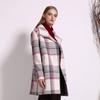 Anlom Women's Winter Plaid Wool Blend Mid-Length Coat