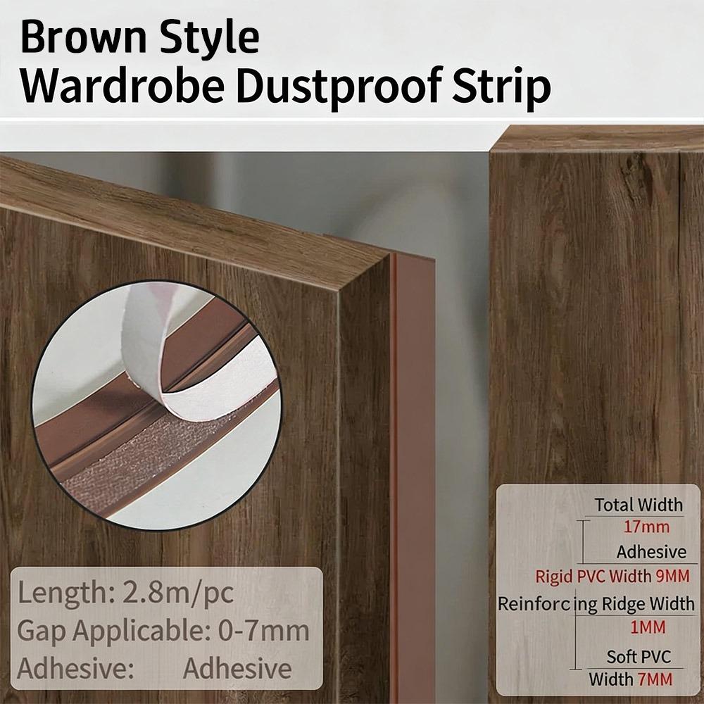 New Self-Adhesive Cabinet Door Dust Strips 2.8M TPE Seal Strip Gap Filling Strip Insect-proof