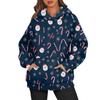 Women's Fashion Long Sleeve Hooded Christmas Printed Top Sweatshirt