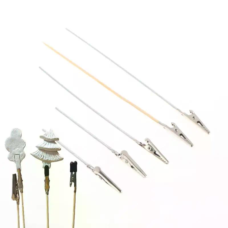 10/20/50Pcs DIY Accessories Wood And Metal Painting Stand Alligator Clip Stick Modeling Tool For Airbrush Model Part