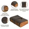 Antique Leather Journal, Brown, A6, - Deckle Edges Watercolor Paper Sketchbook